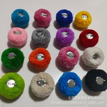 现货开司米毛球3cm蝴蝶结带绳毛线球围巾帽子手工大毛球diy毛绒球