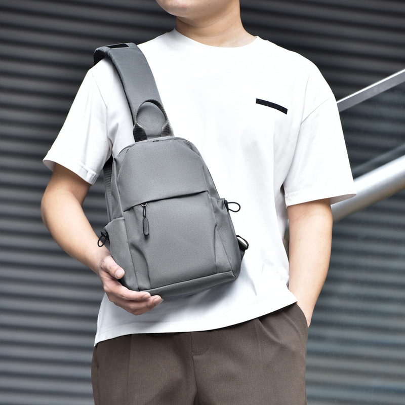 New Cross-border Men's Minimalist Chest Bag Campus Fashion Trend Durable Single-shoulder Bag Outdoor Large Capacity Cross-body Bag