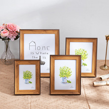 客厅装饰框架现代简约长方形清新手工仿实木相框卧室证件框
