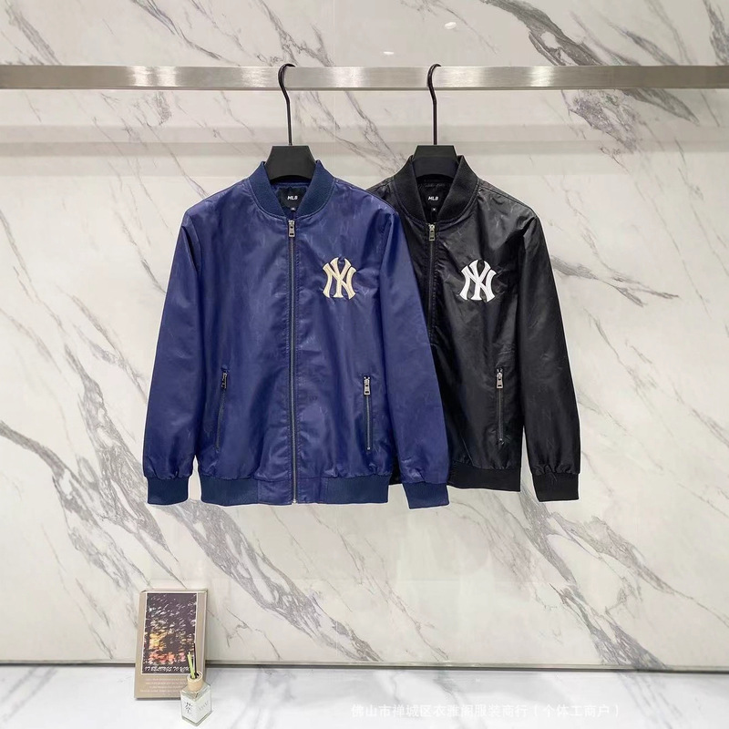 25 Trendy Ny Embroidered Baseball Jacket Air Force Sports Jacket with Large Logo on the Back Zipper Couple Best Friend Top