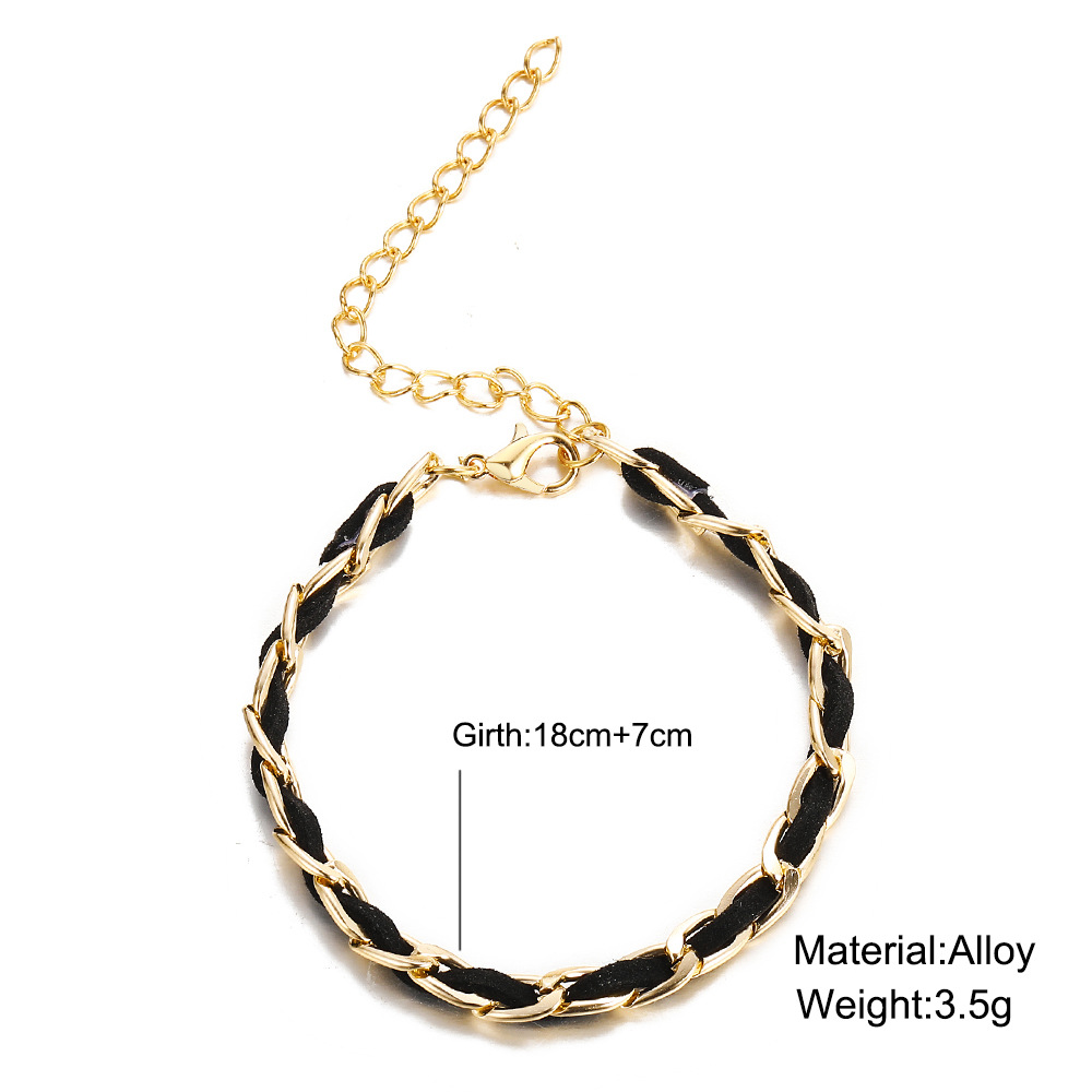 Bracciale a catena stile retrò per donna elegante bracciale perline_voghion.com