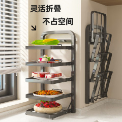 Kitchen dining room living room multi-function upgraded vertical foldable wall-mountable table top multi-layer hot pot food prep side dish rack