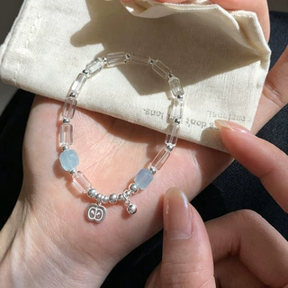 S925纯银韩版白透水晶手链手串女小众设计高级感轻奢高级感新品潮