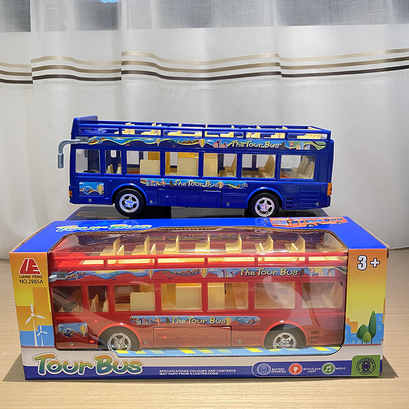 창 상자-오픈 에어 더블 데커 버스-블루