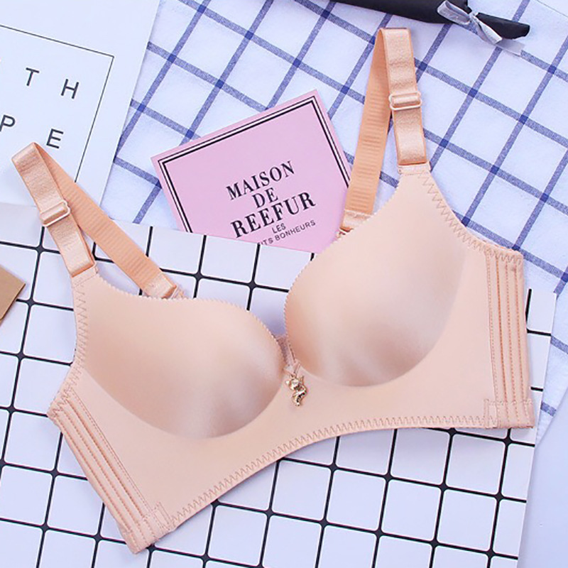 Fox New 07/08 half-piece round underwear wireless breathable push-up adjustable breast-collecting glossy bra