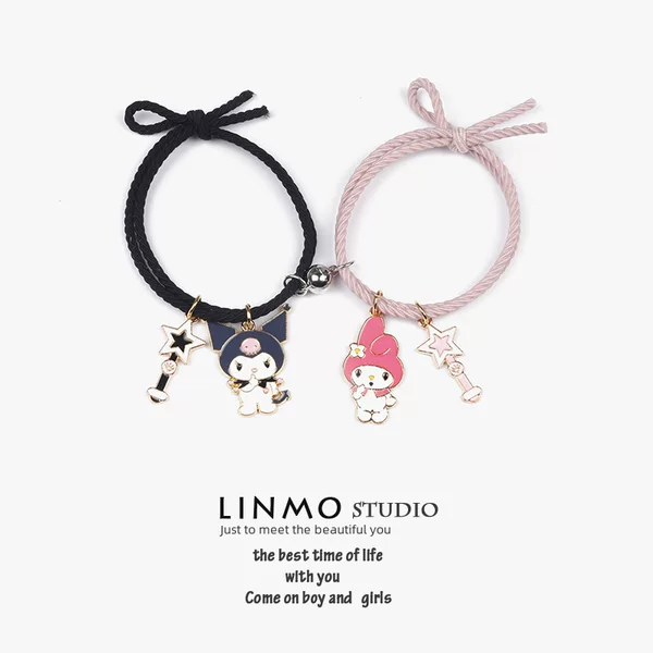 Melody Culomi Couple Bracelet Pair for Boyfriend Small Leather Case Best Friend Magnet Attraction Bracelet Headband Women