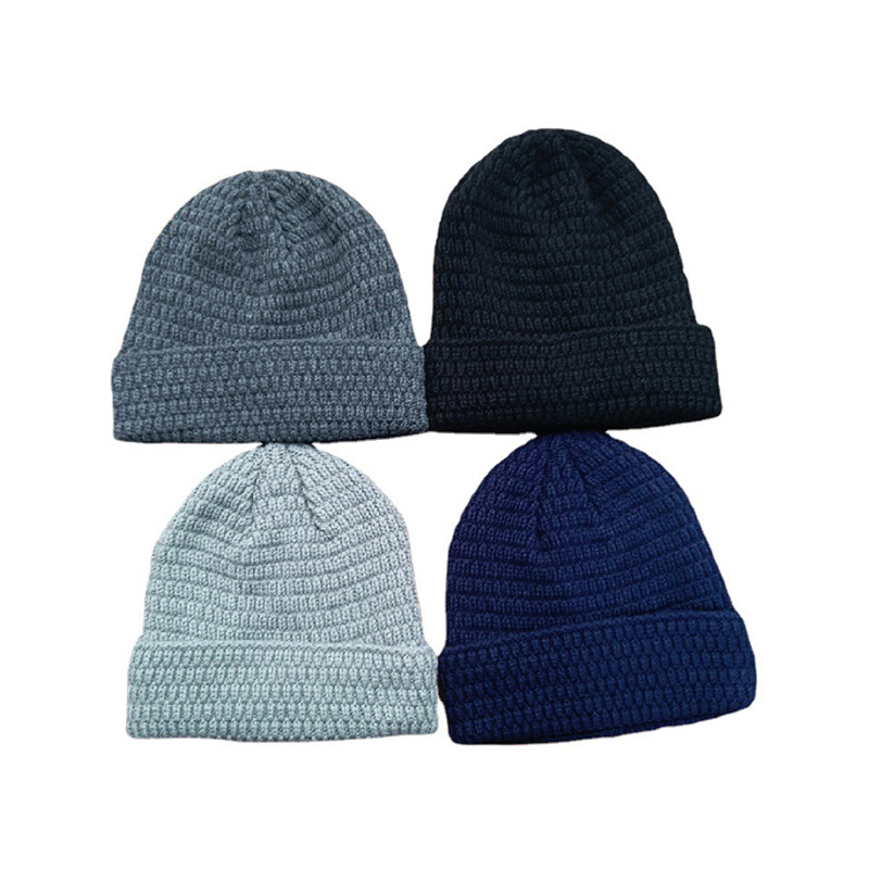 Fabricante transfronterizo sombrero de punto jacquard twist de doble capa más terciopelo invierno cálido gorro de sandía gorro de lana