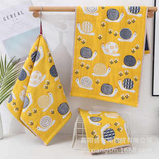 Zhiyang towel four-layer jacquard snail gauze cotton face towel soft absorbent wipe face towel hand gift factory price wholesale