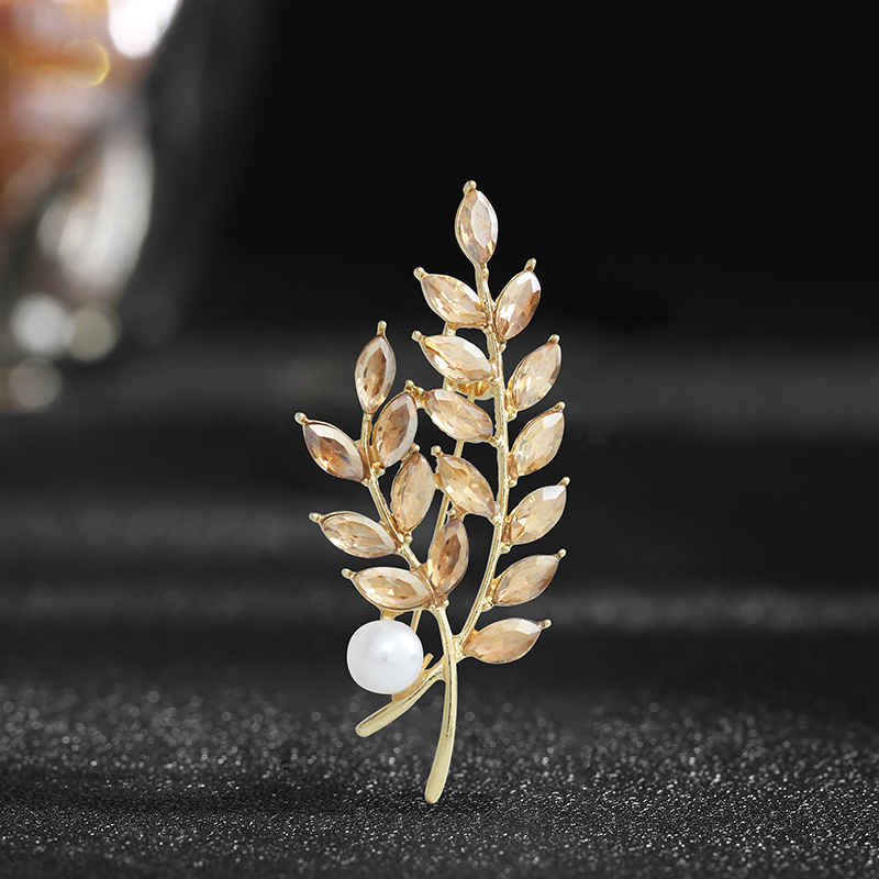 Spilla per donna di alta qualità, spilla a forma di spiga di grano, design di nicchia, fibbia anti-esposizione, accessori per abbigliamento fissi, spilla per colletto_voghion.com