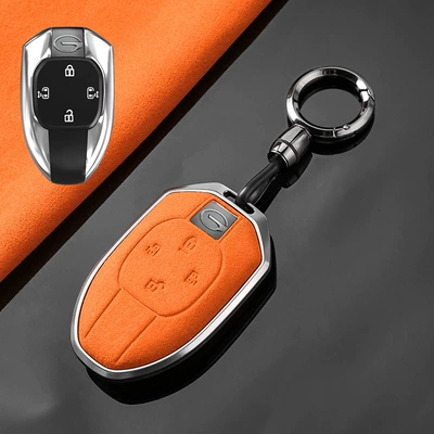 m6pro Case Buckle, Car key bag - chuanqi-c-four-key-tarnish-aluminum-alloy-orange-suede-convenient-buckle