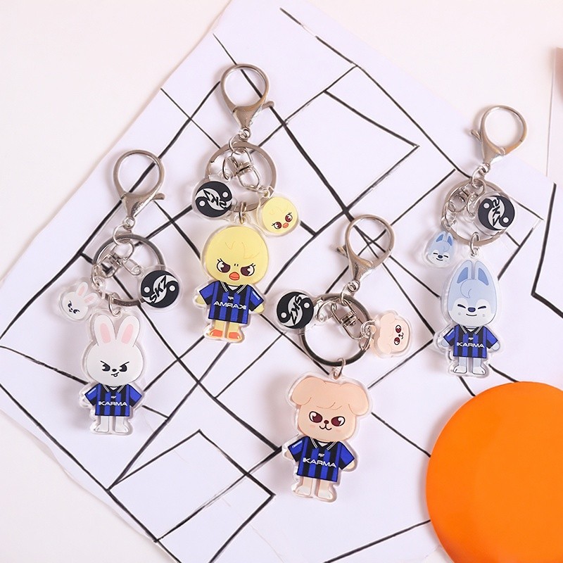 卡通亚克力双面吊坠钥匙扣 挂件 包包配饰 diy配件 动漫卡通周边