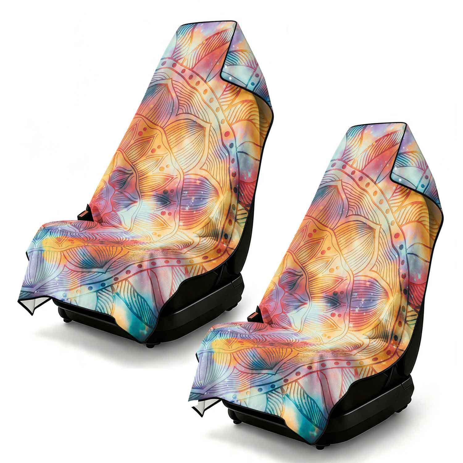 2-piece dual-use car seat cover, ultra-fine fiber, can be used as a beach towel, printed car protective seat cover 6