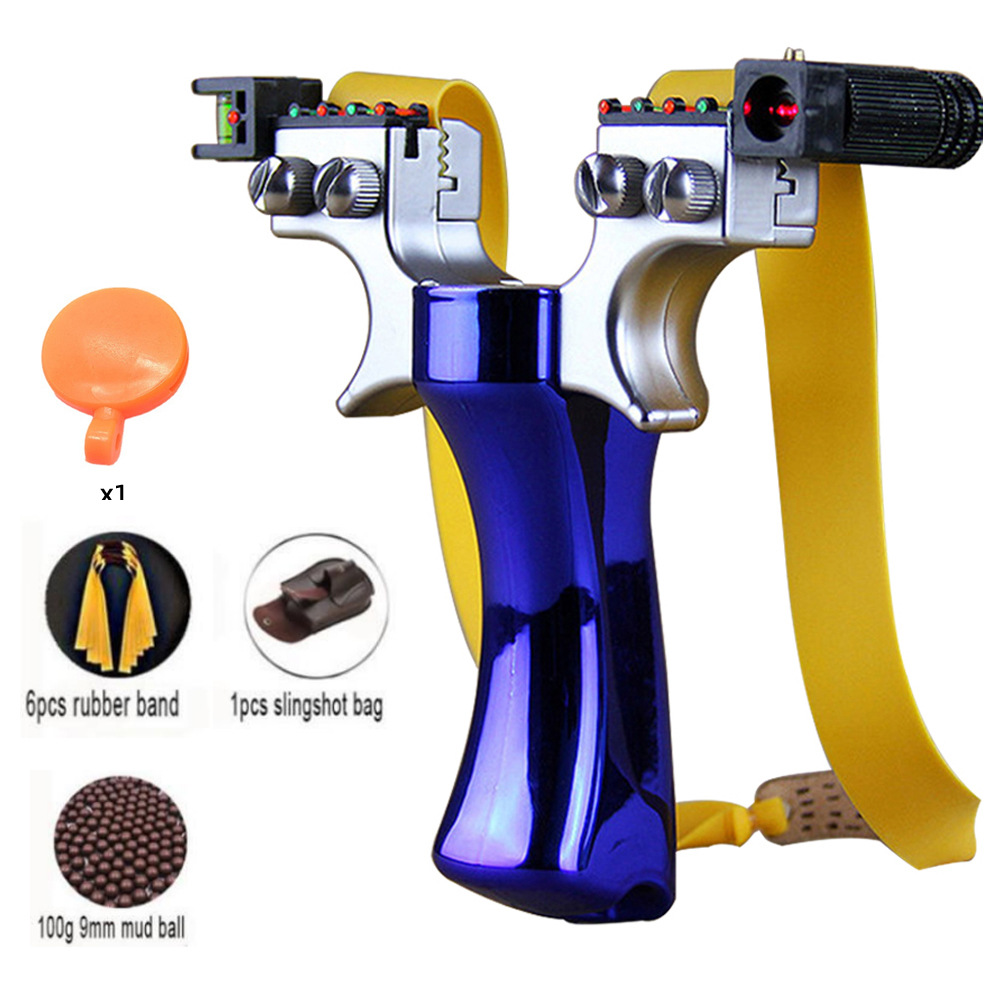 블루 + 레이저 + 수평 야옹 + 고무 힘줄 6 개 + 진흙 약 100 개 + 불스 아이 + 가방