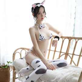 情趣内衣诱惑套装女士三点式制服套装性感可爱奶牛角色扮演内衣女