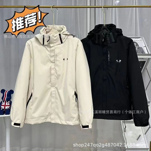 2024 European and American Detachable Hooded Jacket Series Outdoor Sports Waterproof and Windproof Casual Couple Jacket Light and Cool
