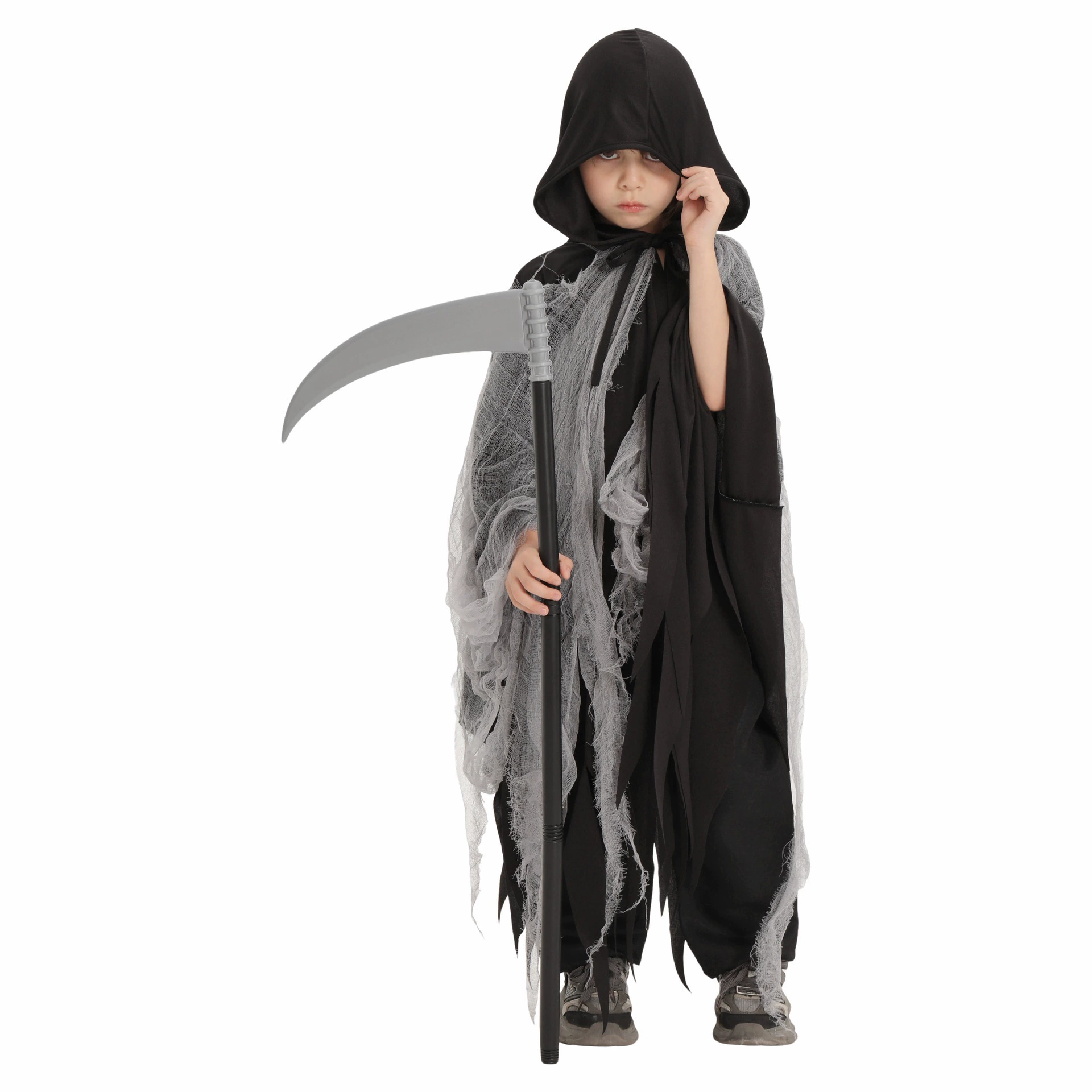 Хэллоуин маскарад для детей Террор Туман Призрак Серый cos Демон Сценическое шоу Костюм для детей