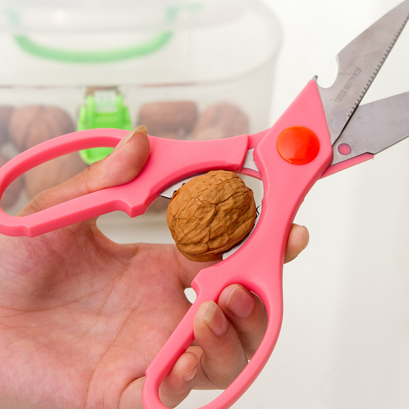 Tijeras de cocina de acero inoxidable multifuncionales como clip de tijeras de apertura creativo para hogares