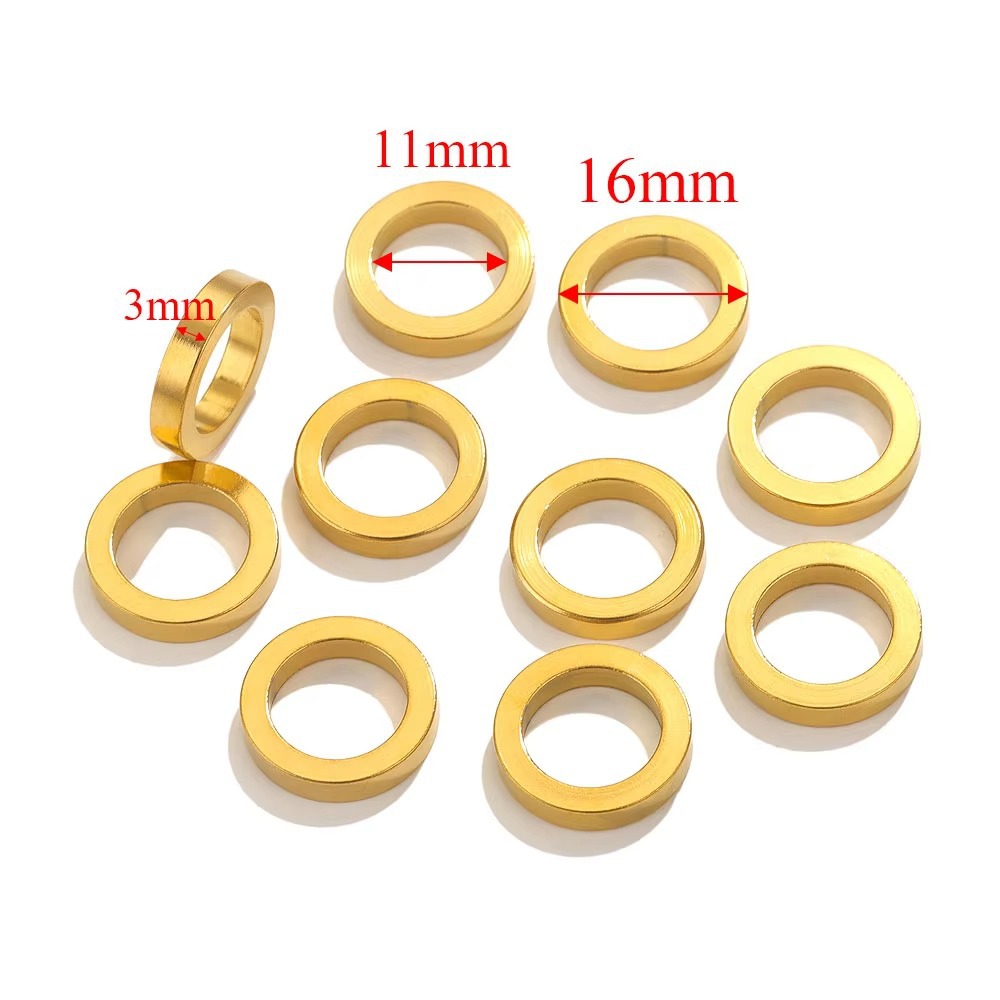 Acero inoxidable gran agujero anillo sin costura plano circular anillo cerrado diafragma anillo cerrado accesorios joyería granel al por mayor