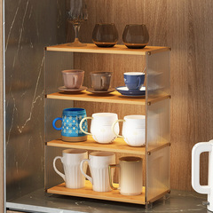 Desktop Acrylic Storage Cabinet Multi-layer Cup Tea Set Tea Bag Kitchen Spices Bowl Cabinet Home Kitchen Shelf