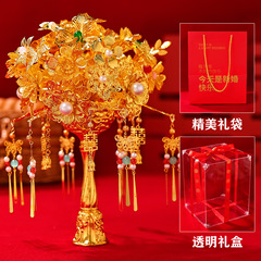 点翠缤纷金色手捧花diy高级材料中式婚礼新娘新婚秀禾旗袍闺蜜
