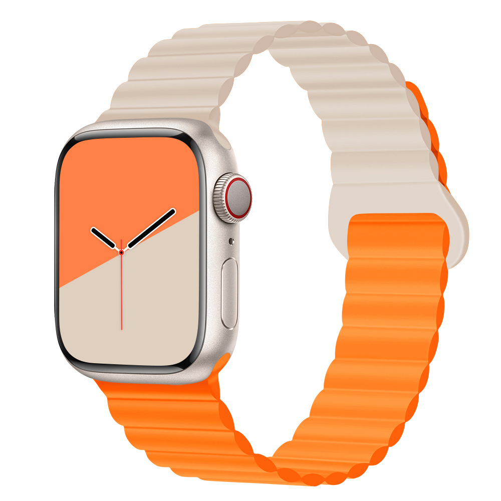 適用iwatchs9ultra1-8世代リンゴ時計バンド磁気吸引時計バンド運動シリコンリンゴ時計バンド