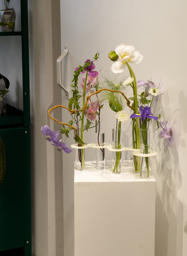 Internet celebrity molecular test tube vase wabi-sabi style inspired flower vessel acrylic architectural line sense Nordic minimalism