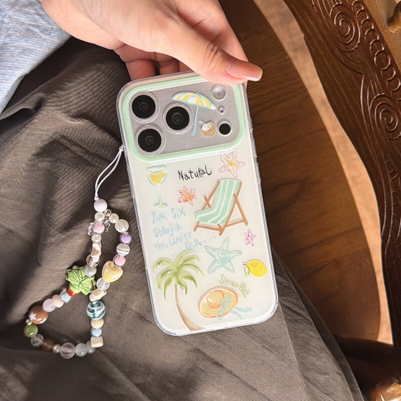 Summer Vacation Style Coconut Tree Apple 17 Mobile Phone Case 16 Promax Precision Hole Protective Cover 15 Anti-Fall Shell Original Model Summer Vacation Style Coconut Tree Apple 17 Mobile Phone Case 16 Promax Precision Hole Protective Cover 15 Anti-Fall Shell Original Model