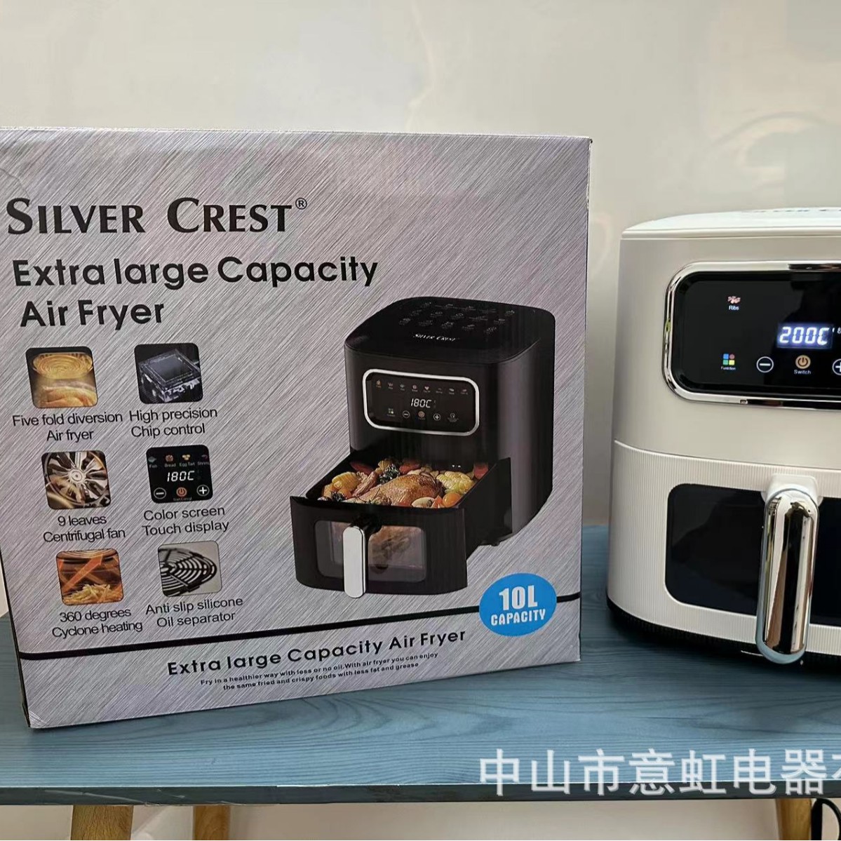 English cross -border 10L ultra -large capacity Visual air fried frying pot oven electric fryer multifunctional home