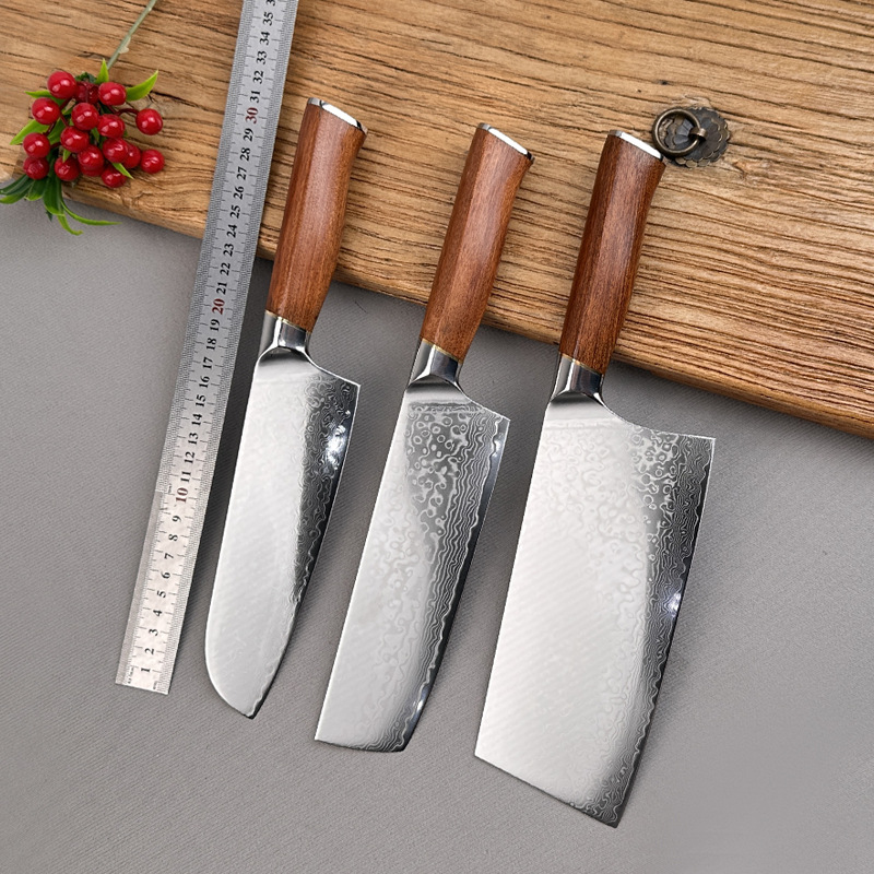 Cross-border 67-layer Damascus steel VG10 chef knife kitchen slicing knife multi-purpose knife fruit knife household side dish cutting