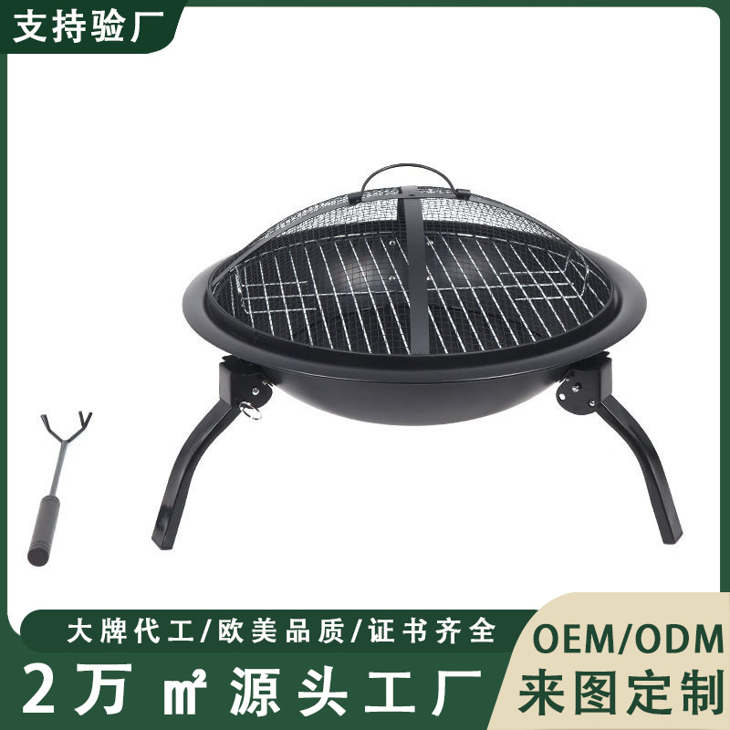 Piernas plegables al aire libre horno de barbacoa horno de leña redondo horno de camping al aire libre horno de calefacción