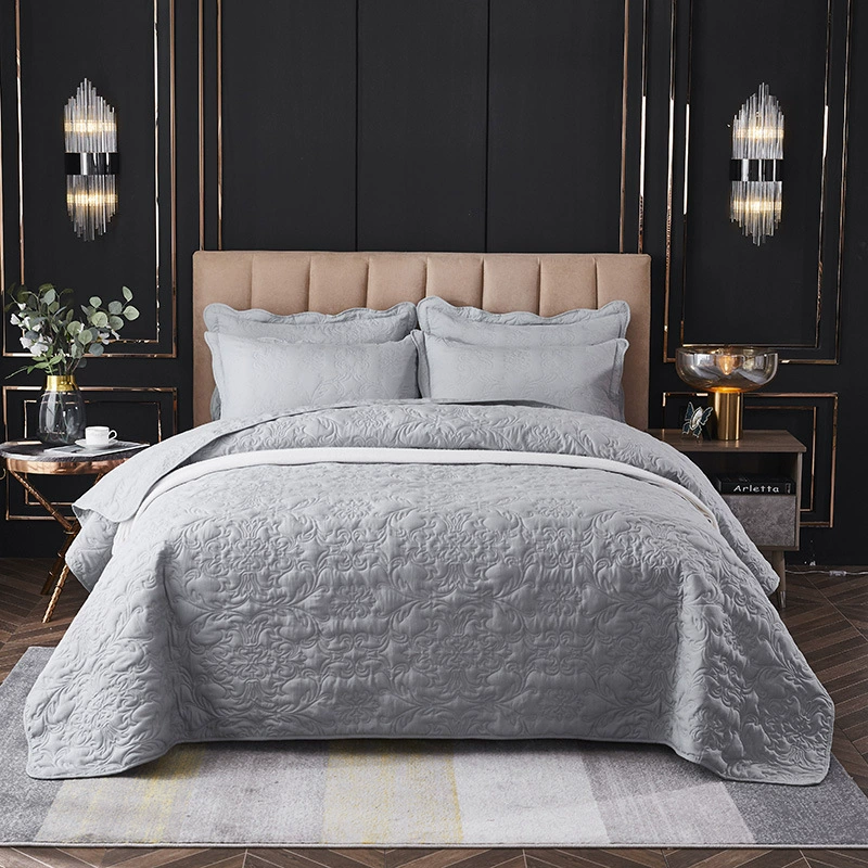 Quilted Sheet Set, 3-Piece Washable Bedding, Multiple Sizes 220×240 / 240×250 cm, Various Colors