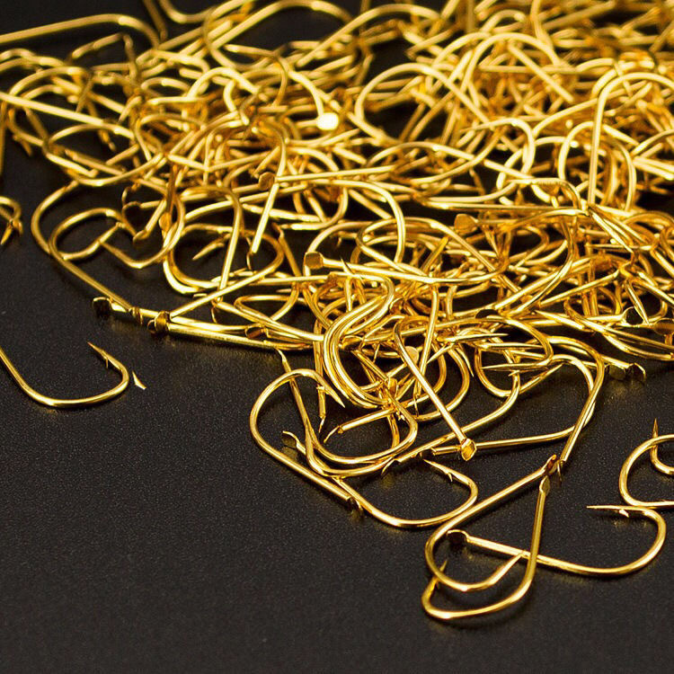 Bulk Golden Sleeve Fish Hook Bulk has a pierced thorns without…