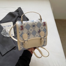 韩版学院风可爱卡通小熊手提包女2025新款时尚休闲双肩包学生书包