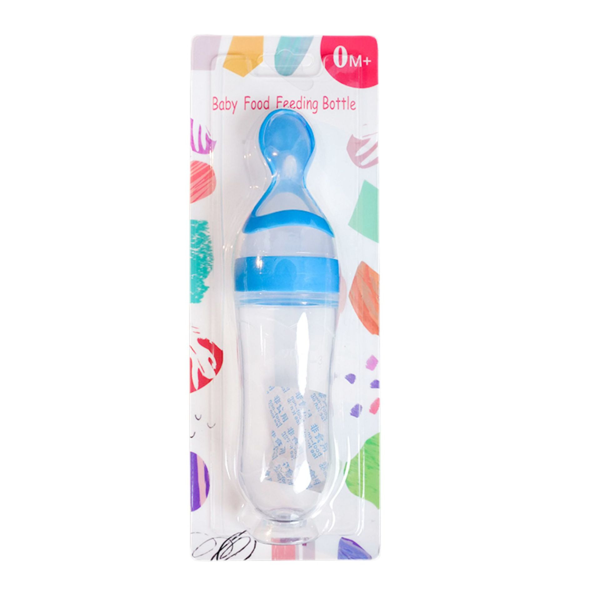 Tarjeta inglesa bebé botella de pasta de arroz bebé botella de alimentación de silicona cuchara de apretón niños suplemento alimenticio botella cuchara de pasta de arroz