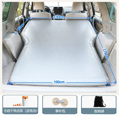 Car air mattress for SUV rear seat camping, outdoor sleeping pad, trunk sleeping air bed, wear-resistant (Vehicle-mounted inflatable bed) - air-spring-car-bedwireless-dry-battery-pump