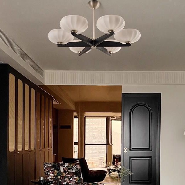 Lámpara de sala de estar medieval francesa retro lámpara principal candelabro dormitorio retro americano comedor sala de estudio lámpara de techo alto de piso bajo