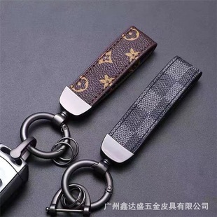 Chaopai presbyused leather car key chain men's key chain car waist hanging horseshoe buckle strong wear-resistant factory direct sales