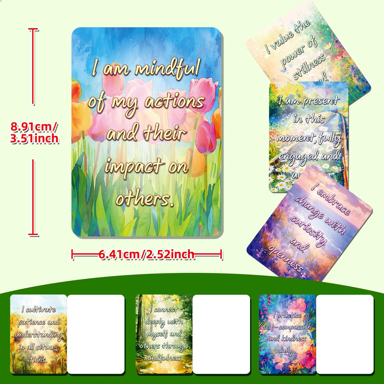 Set 50 aquarel landschap kaarten educatief voor kinderen_voghion.com