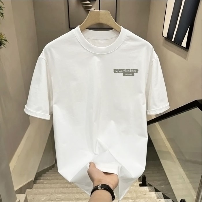T-shirt à manches courtes grande taille pour homme, 136 kg, style américain, coupe ample, 100 % coton, extra large_voghion.com