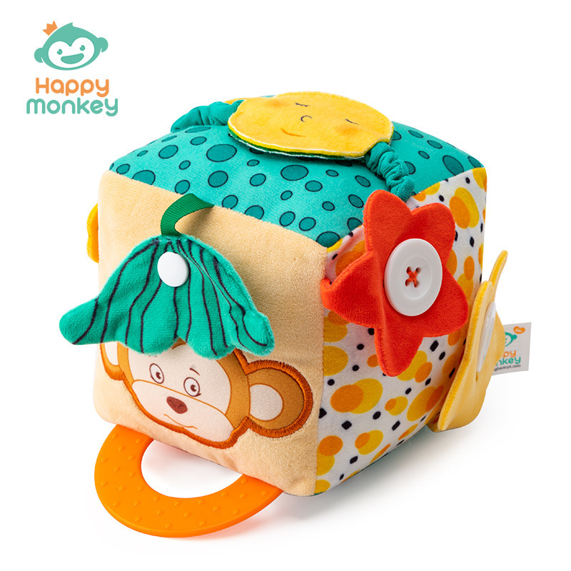 Happy monkey bloques de construcción para bebés, sonajeros, juguetes para bebés y niños pequeños, juguetes para la iluminación de desarrollo intelectual