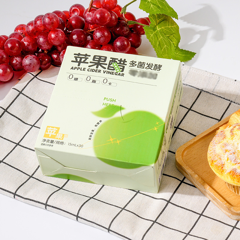 진궈위안 공장에서 15ml 사과식초 스트립, 오리지널 식초 퓨레, 농축 음료 식초 스트립을 생산합니다.