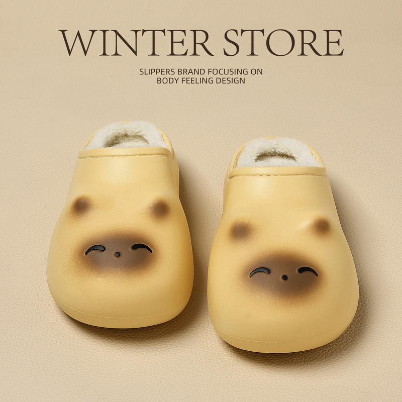 小肥猫棉拖鞋女冬季卡通可爱小猫女士冬天防水防滑毛绒保暖棉拖冬