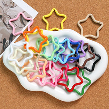 马卡龙彩色卡通烤漆星形合金弹簧扣DIY手机钥匙扣挂绳女饰品配件