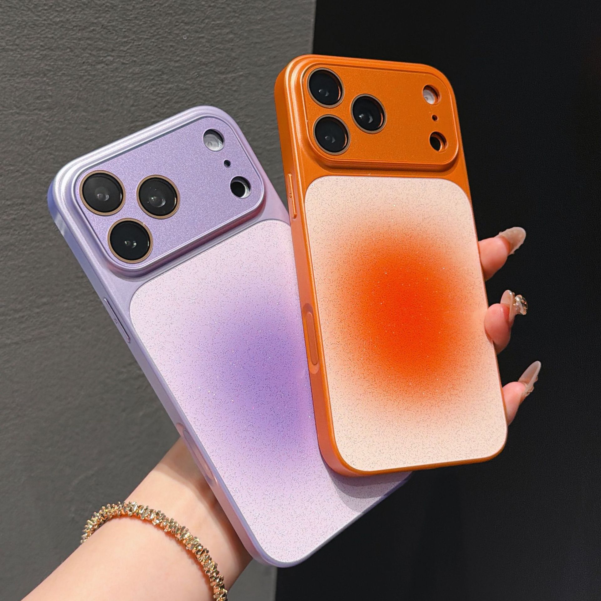 Polvo de brillo graduado de colorado de colorado, iPhone17 ProMax, caso de teléfono móvil para Apple 16 todo incluido, caso anti-caída