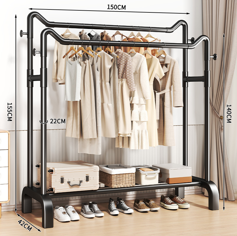 percha de secado de ropa de piso para dormitorio doméstico colgando estante de ropa simple dormitorio interior móvil estante de sombrero de ropa fresca