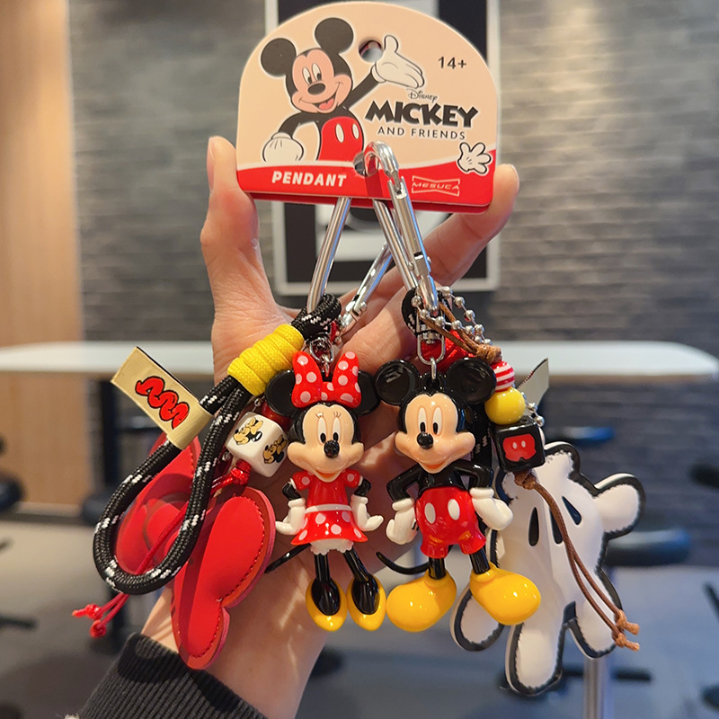2026 New Cute Couple Genuine Minnie Mickey Miu Leather Gloves Plush Toy Keychain Pendant 2026 New Cute Couple Genuine Minnie Mickey Miu Leather Gloves Plush Toy Keychain Pendant