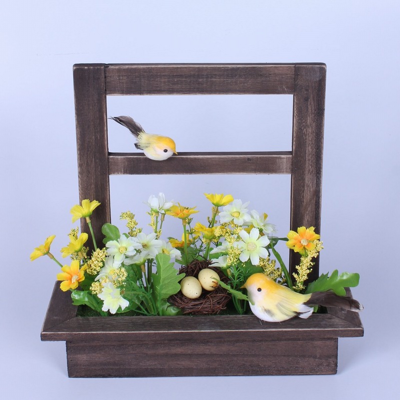 Guirlanda de primavera transfronteriza simulación de flores falsas margarita puerta decoración de vinos colgante ventana de plantas simulación de Pascua Navidad