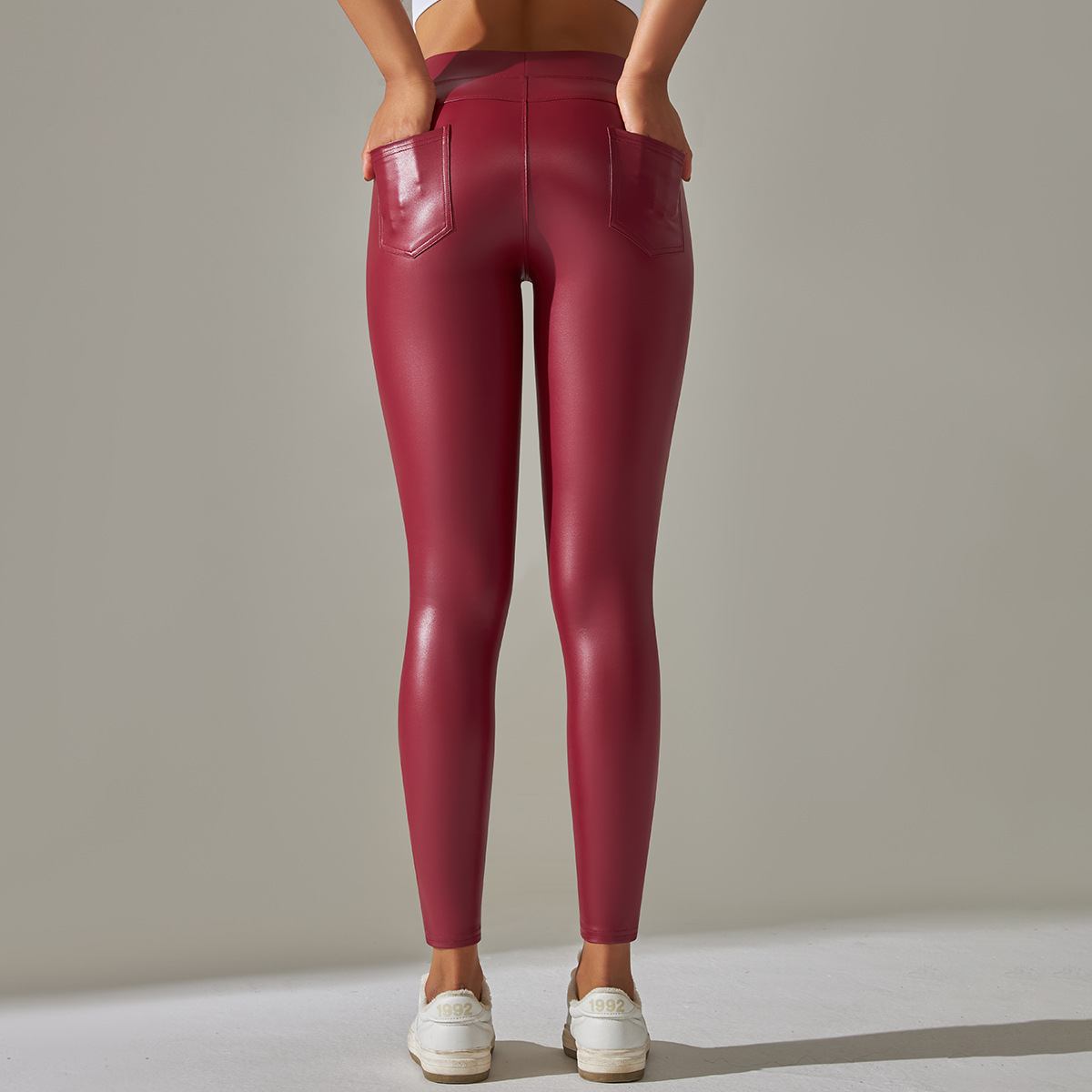 Modern Style Solid Color Chemical Fiber Blending Polyester Active Bottoms Skinny Pants display picture 29