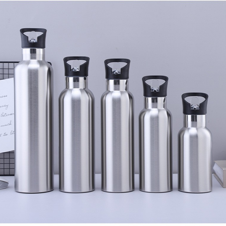 Amazon nuevo hervidor deportivo de doble capa portátil al aire libre olla de viaje portátil taza de aislamiento de equitación logotipo impreso