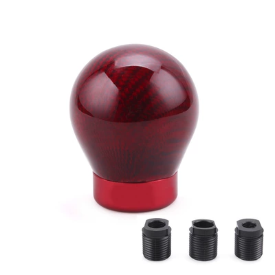 Cross-Border Car Modification Parts Carbon Pattern Gear Shift Knob Round Carbon Fiber Shift Lever Head (Cab and accessories) - all-red-rastp-mark